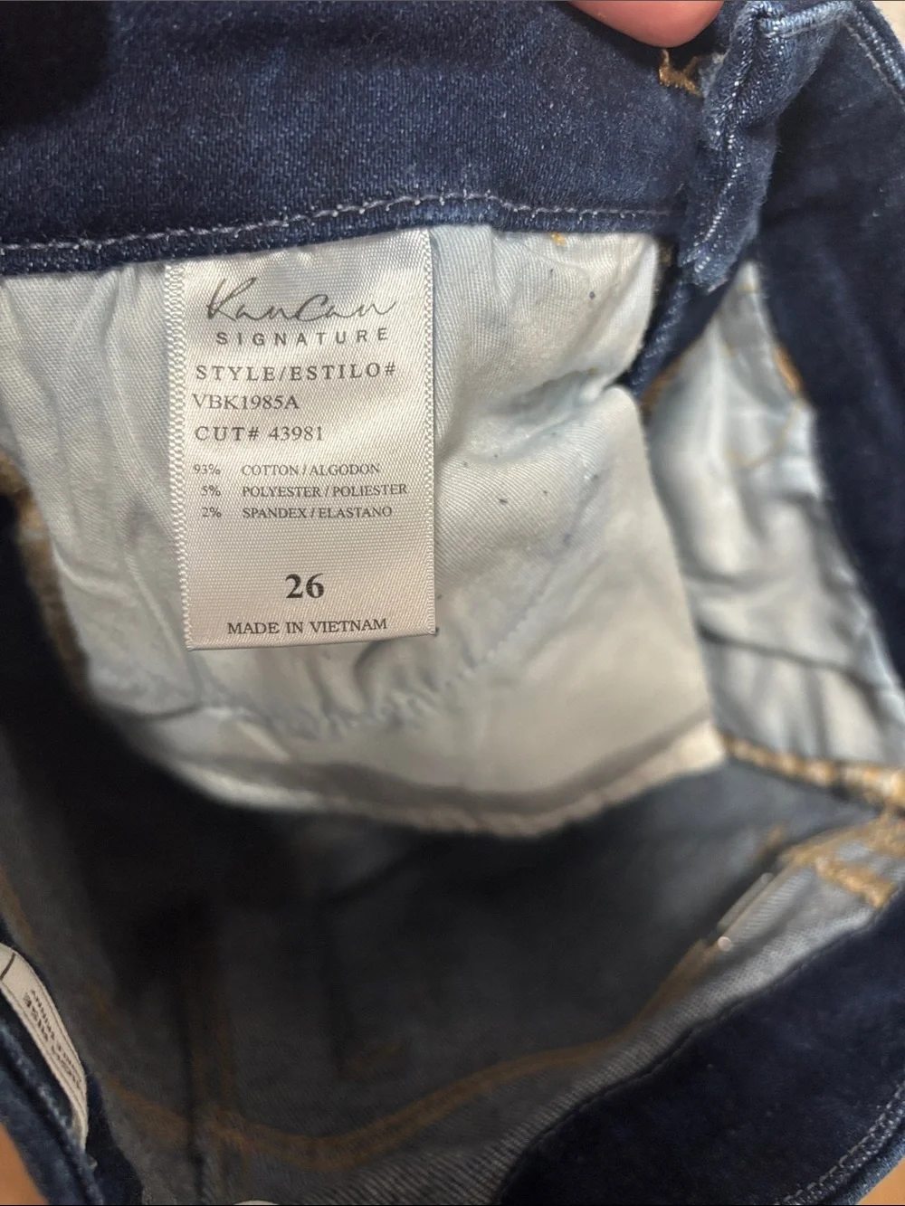 KanCan Signature High Rise Ankle Skinny Jeans Raw Distressed Hem Size 26